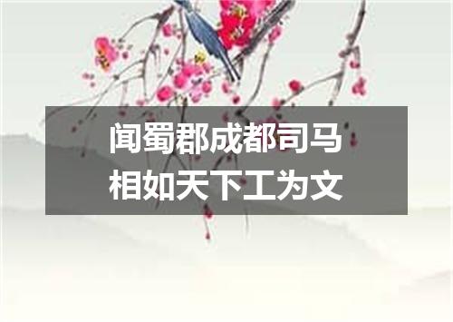 闻蜀郡成都司马相如天下工为文