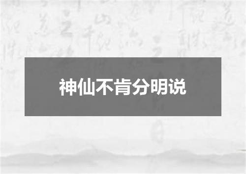神仙不肯分明说