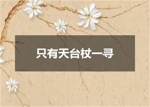 只有天台杖一寻