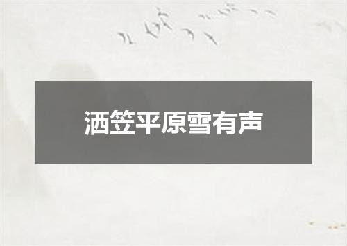 洒笠平原雪有声