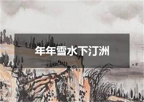 年年雪水下汀洲