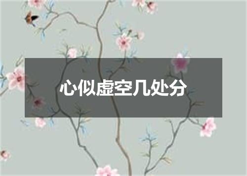心似虚空几处分