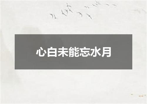心白未能忘水月