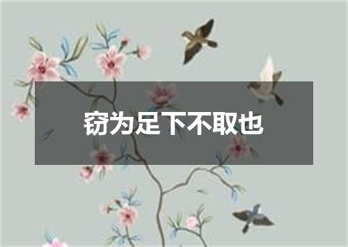 窃为足下不取也