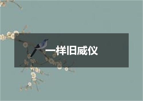 一样旧威仪