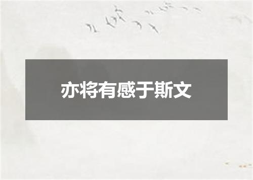 亦将有感于斯文