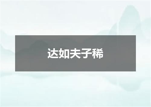 达如夫子稀