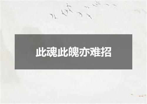 此魂此魄亦难招