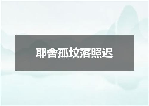 耶舍孤坟落照迟