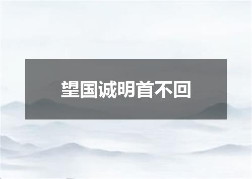 望国诚明首不回