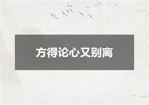 方得论心又别离