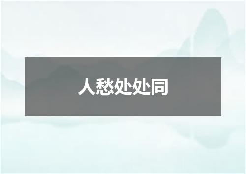 人愁处处同