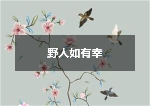野人如有幸