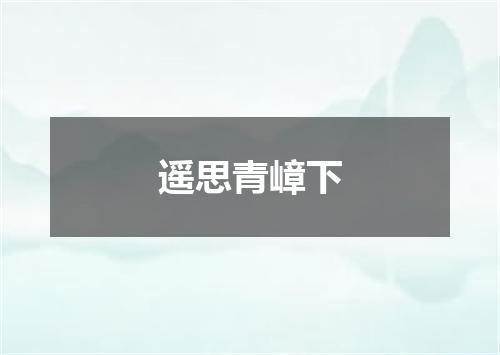 遥思青嶂下