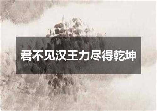 君不见汉王力尽得乾坤