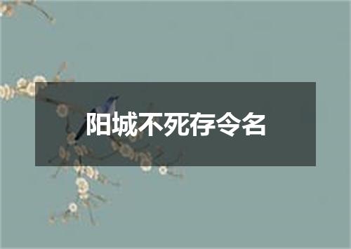 阳城不死存令名
