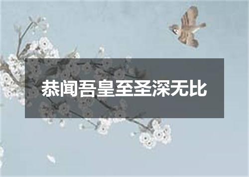 恭闻吾皇至圣深无比