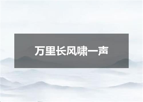 万里长风啸一声
