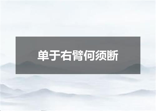 单于右臂何须断