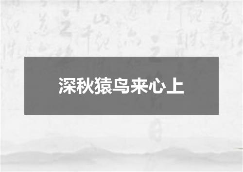深秋猿鸟来心上