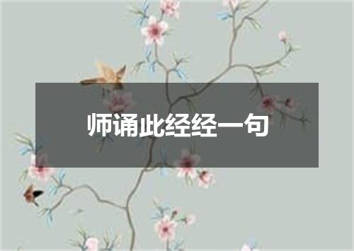 师诵此经经一句