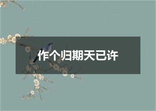 作个归期天已许