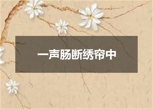 一声肠断绣帘中