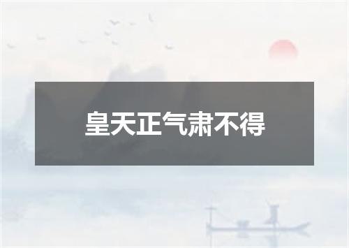 皇天正气肃不得