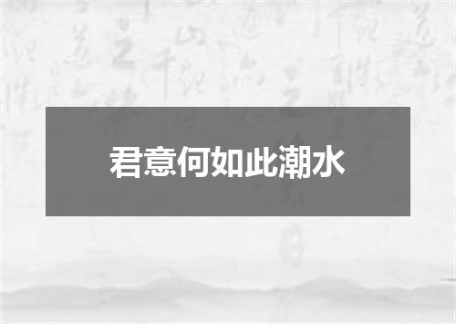 君意何如此潮水