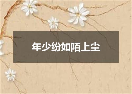年少纷如陌上尘