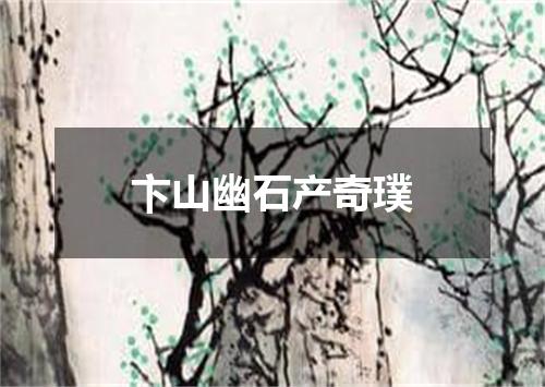 卞山幽石产奇璞