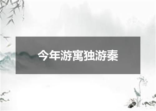 今年游寓独游秦