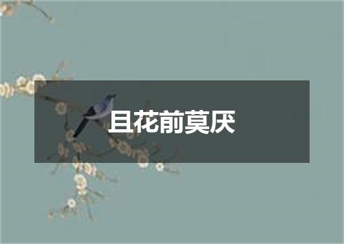 且花前莫厌