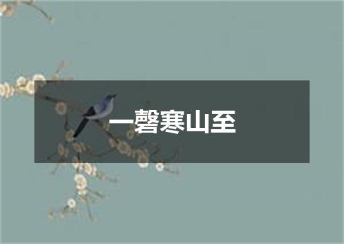 一磬寒山至