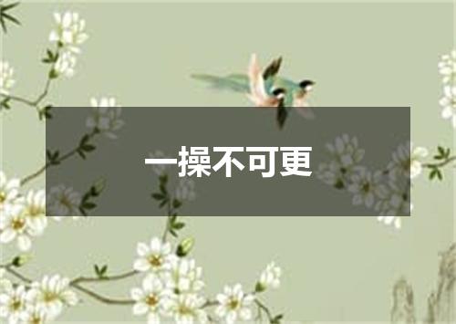 一操不可更