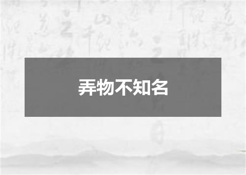 弄物不知名