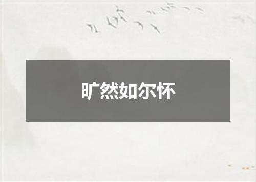 旷然如尔怀