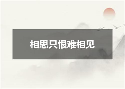 相思只恨难相见