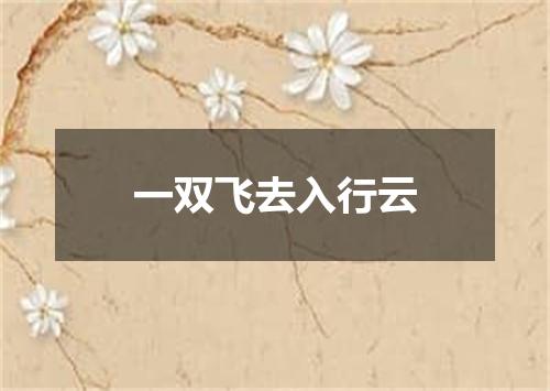 一双飞去入行云