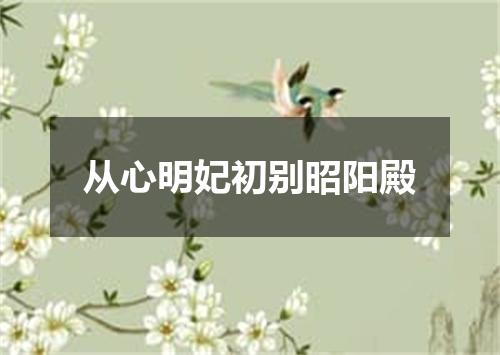 从心明妃初别昭阳殿