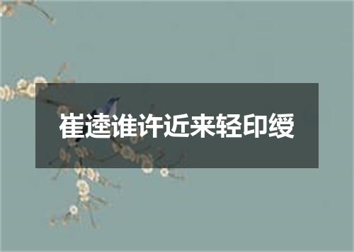 崔逵谁许近来轻印绶