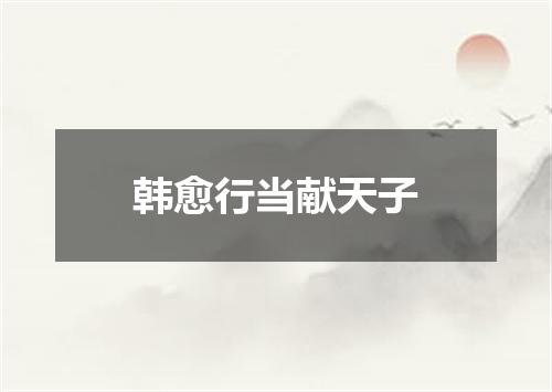 韩愈行当献天子