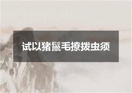 试以猪鬣毛撩拨虫须