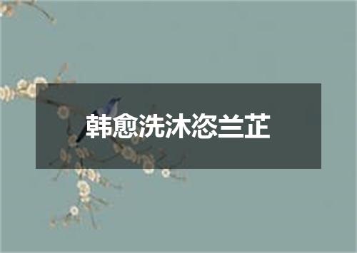 韩愈洗沐恣兰芷