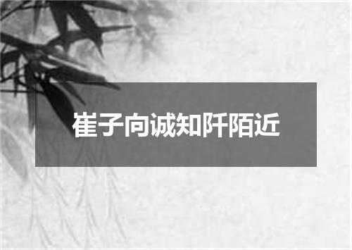 崔子向诚知阡陌近