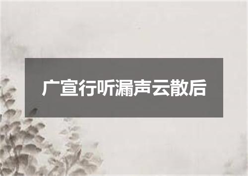 广宣行听漏声云散后