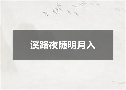 溪路夜随明月入