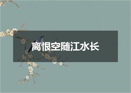 离恨空随江水长