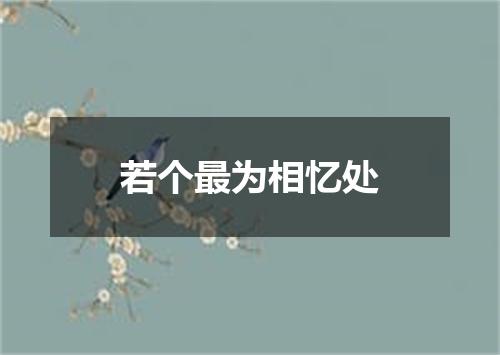 若个最为相忆处