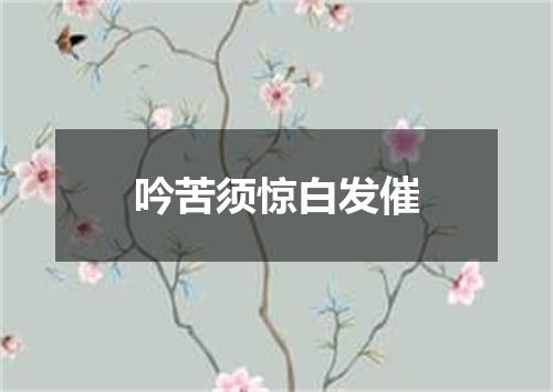 吟苦须惊白发催